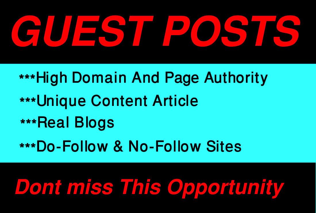 I will write and publish 3 guest Posts on high da sites. 