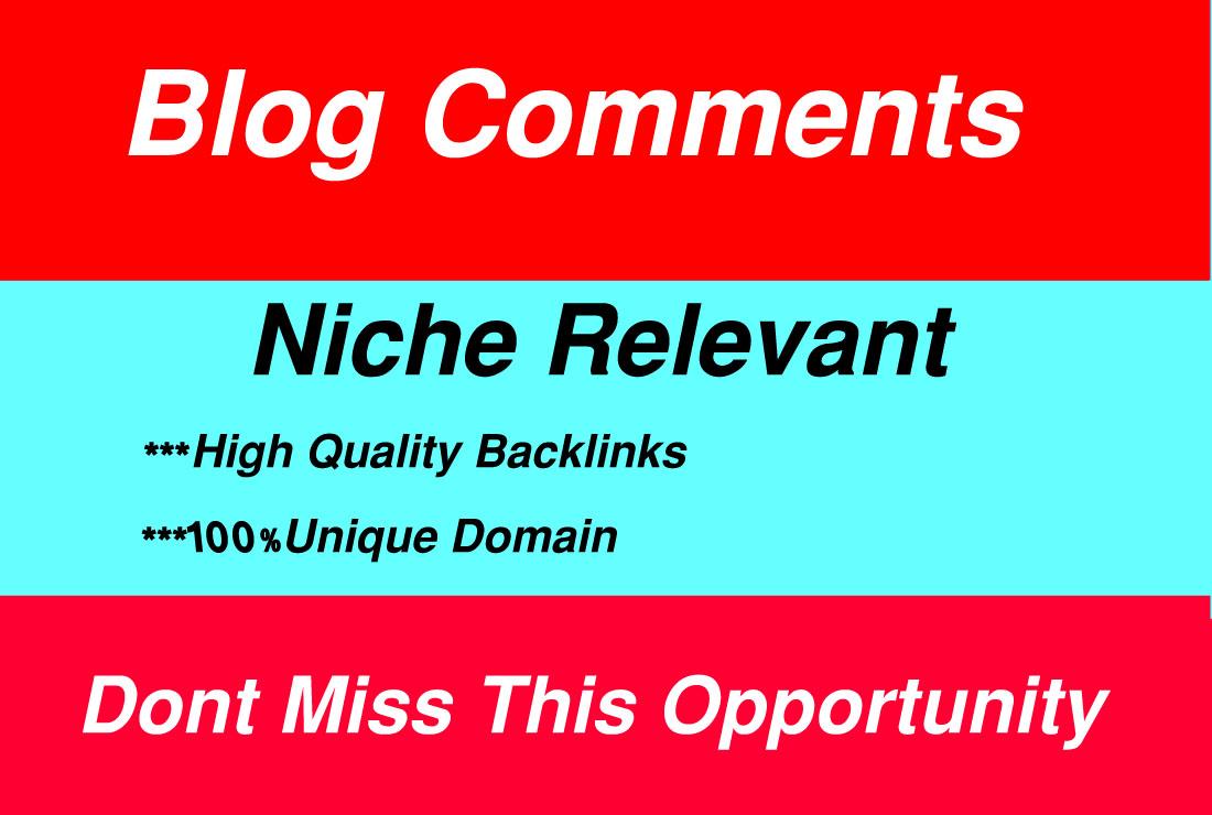 I will do 80 niche relevant blog comments backlinks.