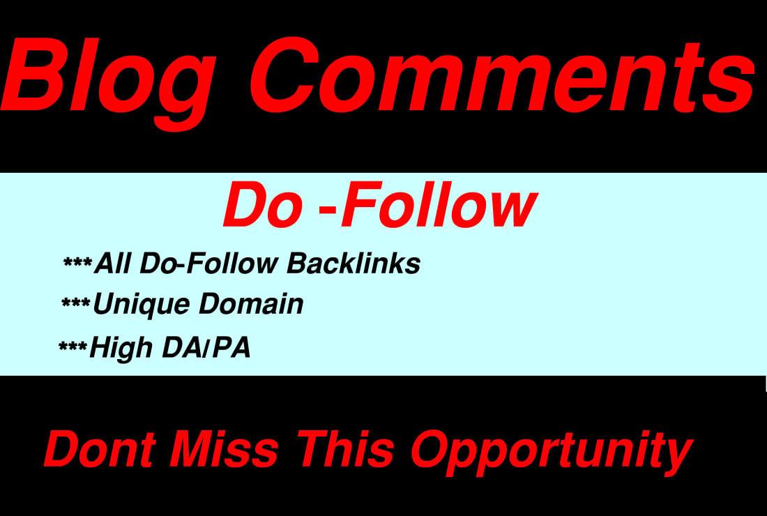 I Will Create 50 Dofollow Blog Comments With High Quality Backlinks.