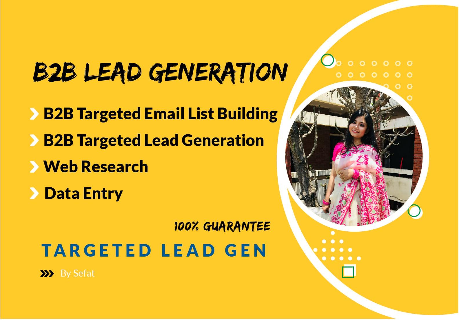 I will provide you 50 targeted b2b lead generation 