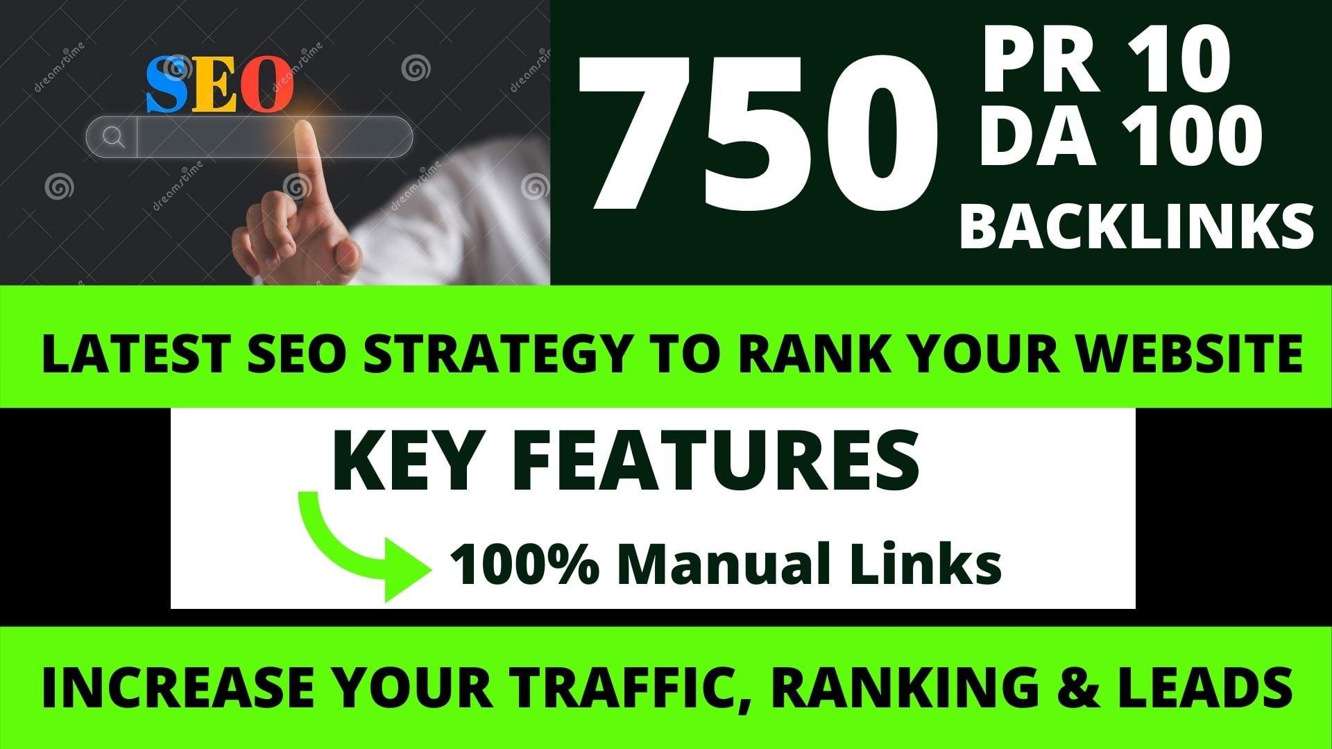 Permanent 750 powerful SEO, backlink,PBN, Dofollow, rank High-Quality Web2.0 Backlinks.