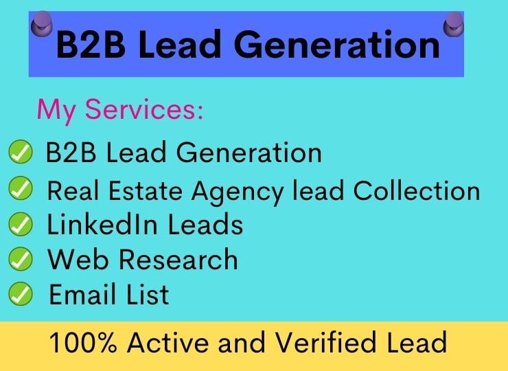 I will do b2b LinkedIn lead generation ,Web Research and Data Enry