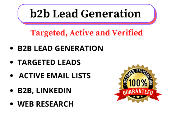 I will do 100 targeted b2b lead generation, email list building and web research