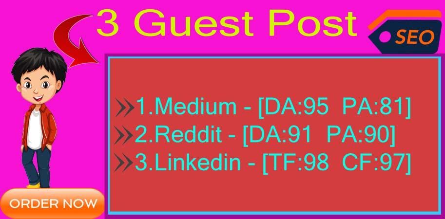 3 Guest Posts On High DA PA Sites