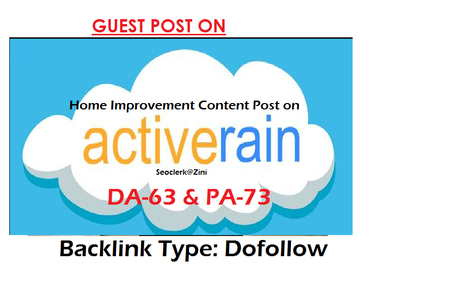 Can publish home improvement content on Activerain.com DA-63
