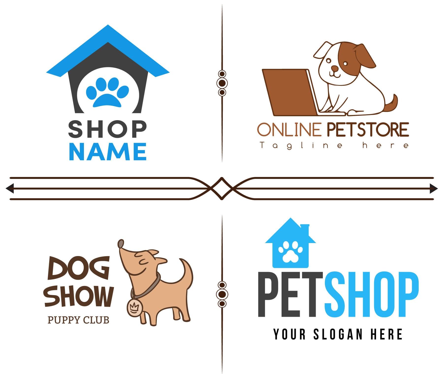 design creative pet, cat ,dog, kids, store, animal logo