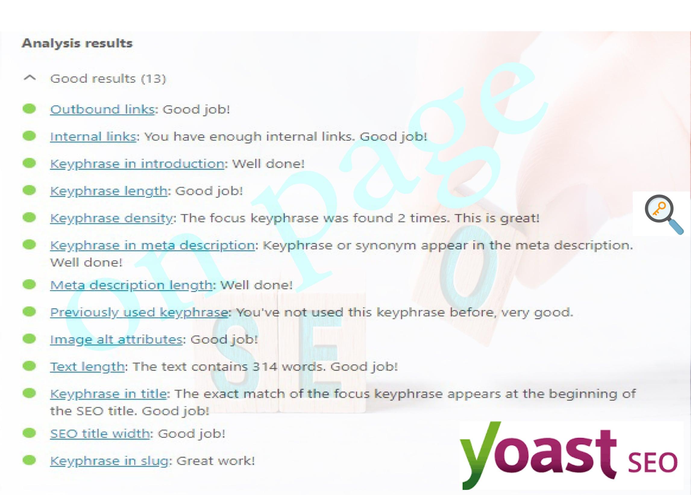 i will do on page WordPress yoast SEO optimization