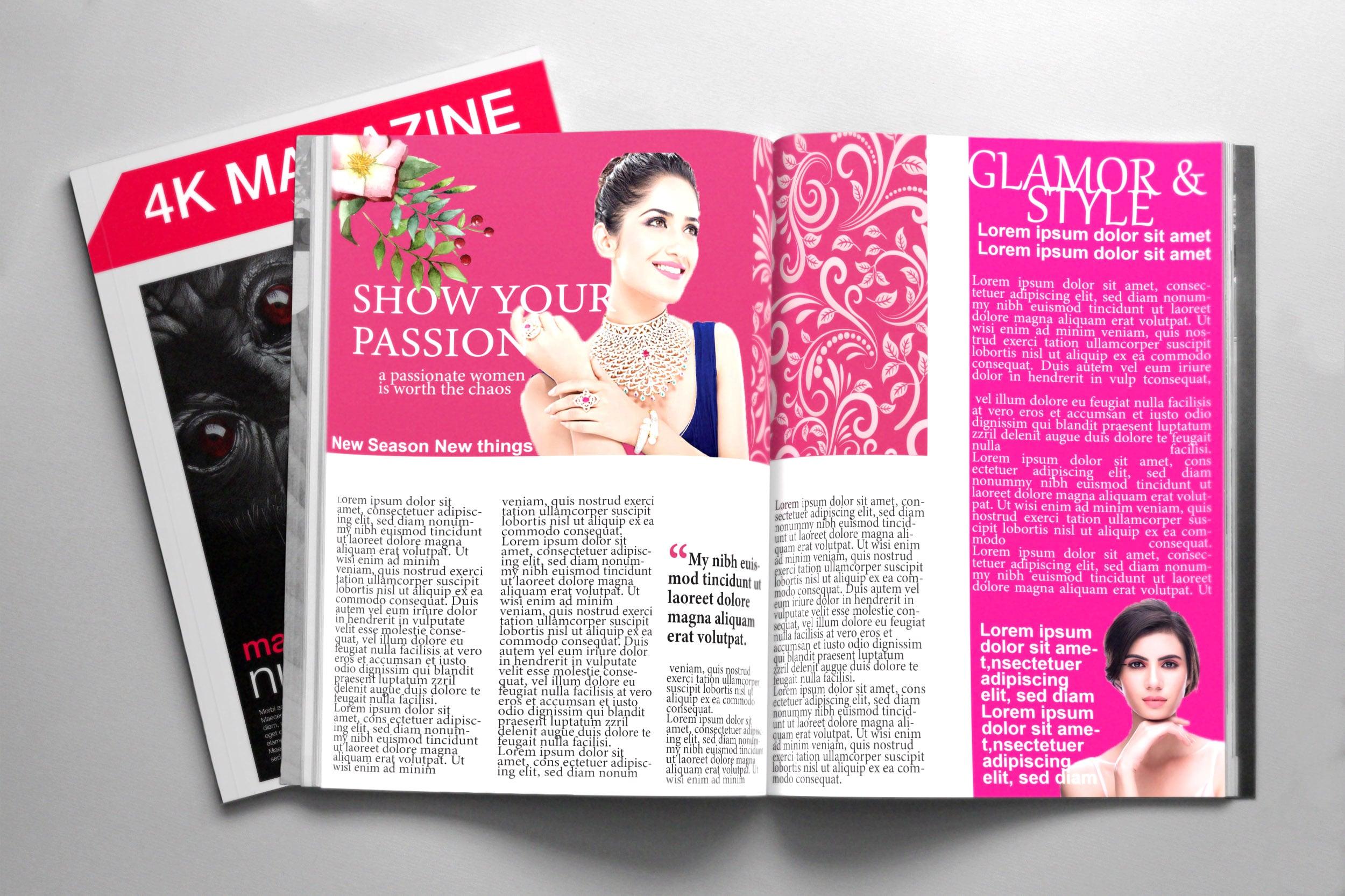 I will design professional magazine cover and magazine layout