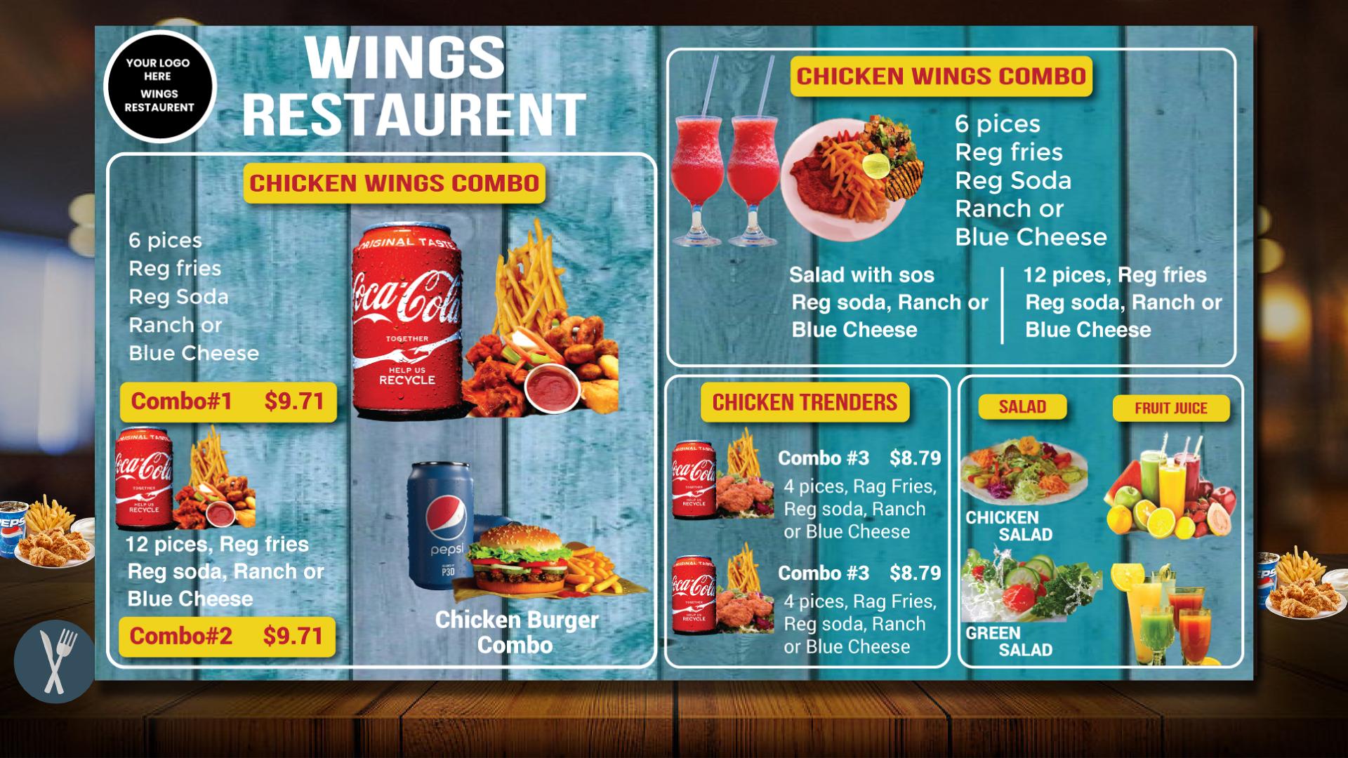 I will design restaurant menu, food menu and digital menu screen