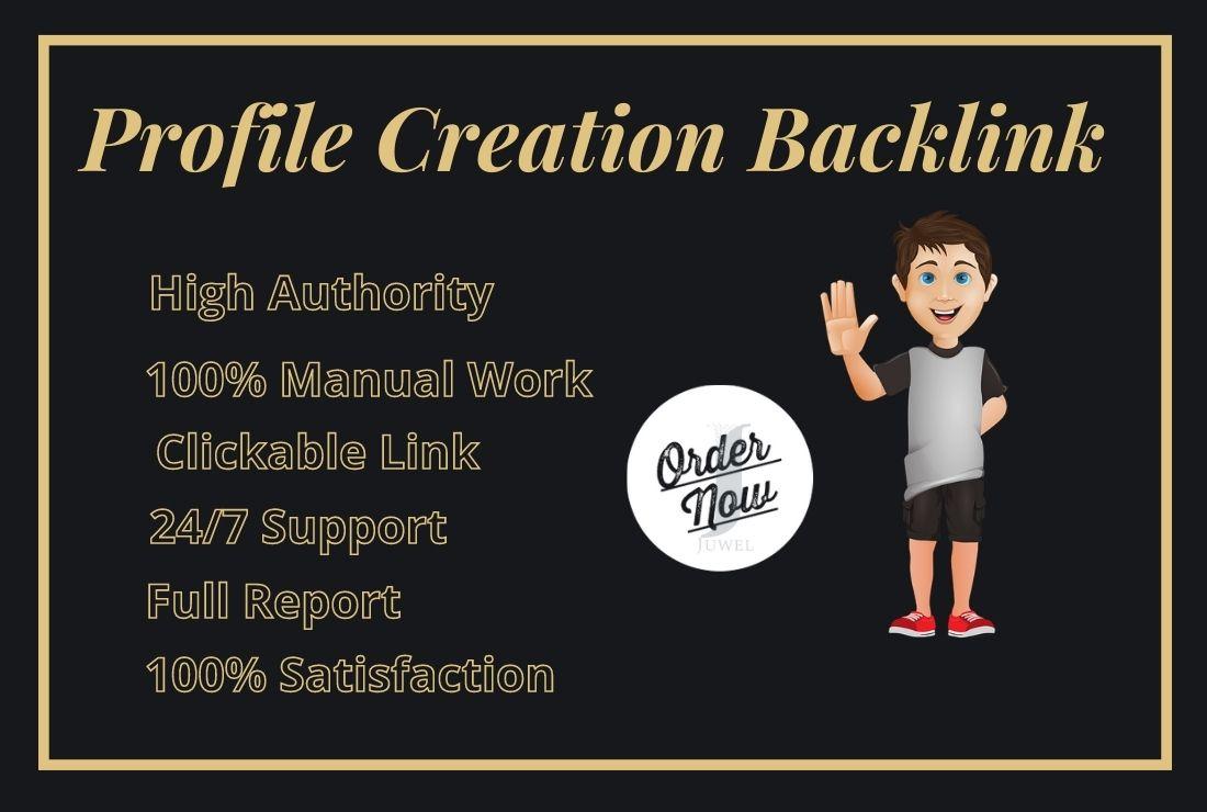 I will create 100 SEO do follow profile backlinks on high authority websites