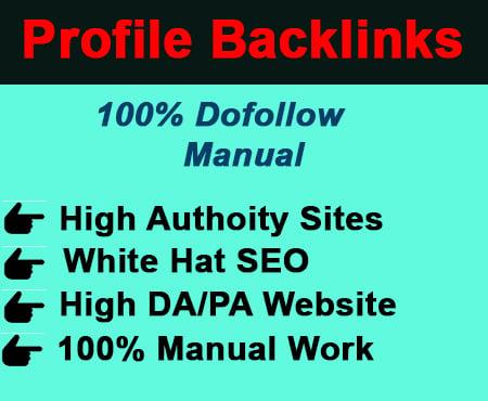 I will create best manually high authority 200 profile backlinks
