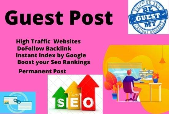 I will do 5 guest post on High DA PA Backlinks sites