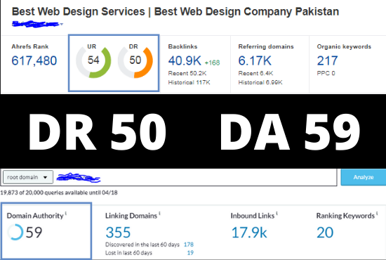 Increase Moz Da and Ahrefs Dr up to 50 from any point