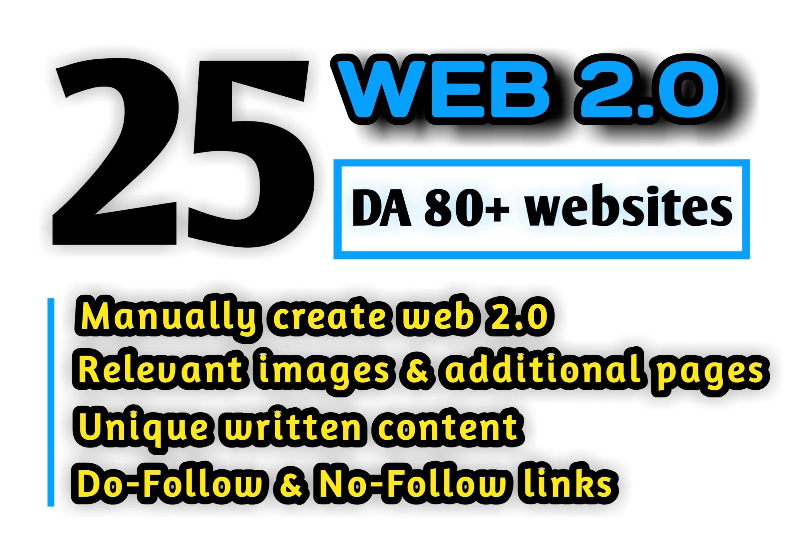 25 HQ DA 80+ WEB 2.0 BACKLINKS