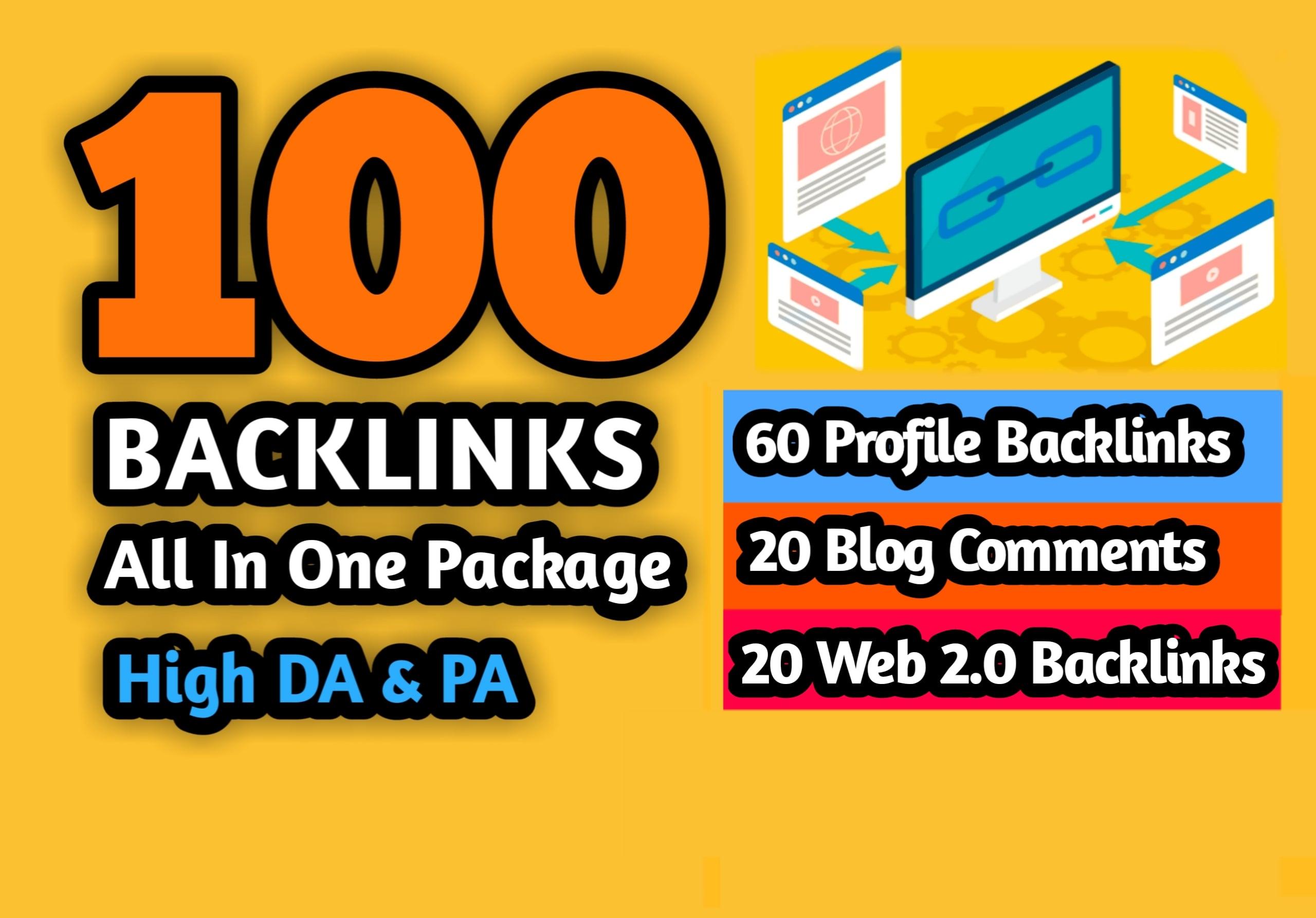 60 Profile Backlinks, 20 Blog Comments, 20 Web 2.0 Backlinks
