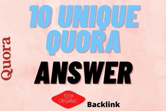 Promote your website with 10 hq Quora answer with backlink