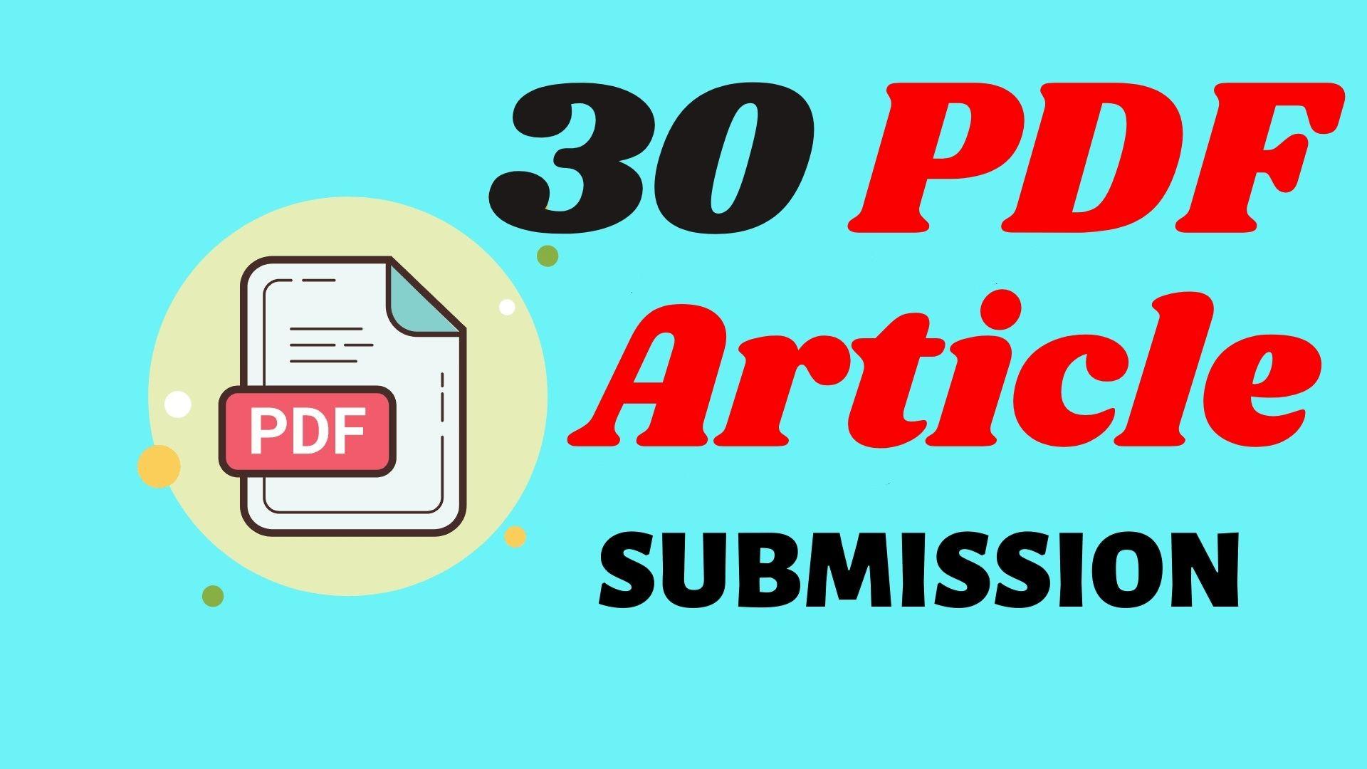 I will do manually pdf submission to top 30 pdf sharing sites for perfect seo link building