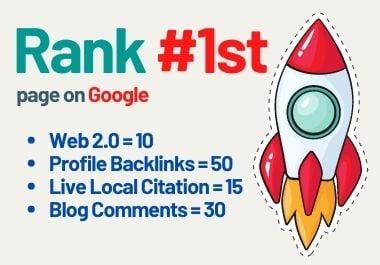 Rank 1st page on Google by using Web2.0, Profile Backlinks, Local Citation & Blog Comments