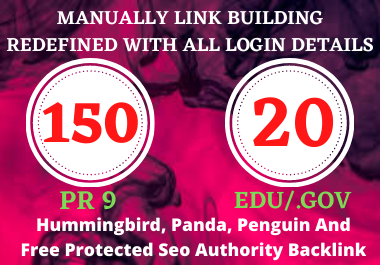 I will Manually Create 150 Pr9 + 20 Edu/Gov Dofollow DA 90+ SEO profile backlinks