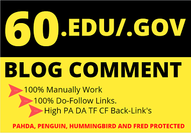 I will Manually do 60 Edu Gov Do Follow Blog Comment Backlinks