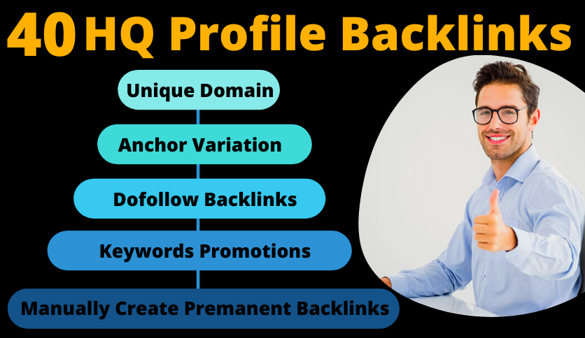 I Will Build Manually 40 Dofollow High DA 80+ & PR9 Profile Backlinks 