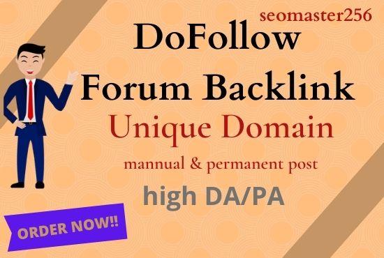 I Will Provide 15 High Quality Domain Forum Posting Backlinks on High DA 