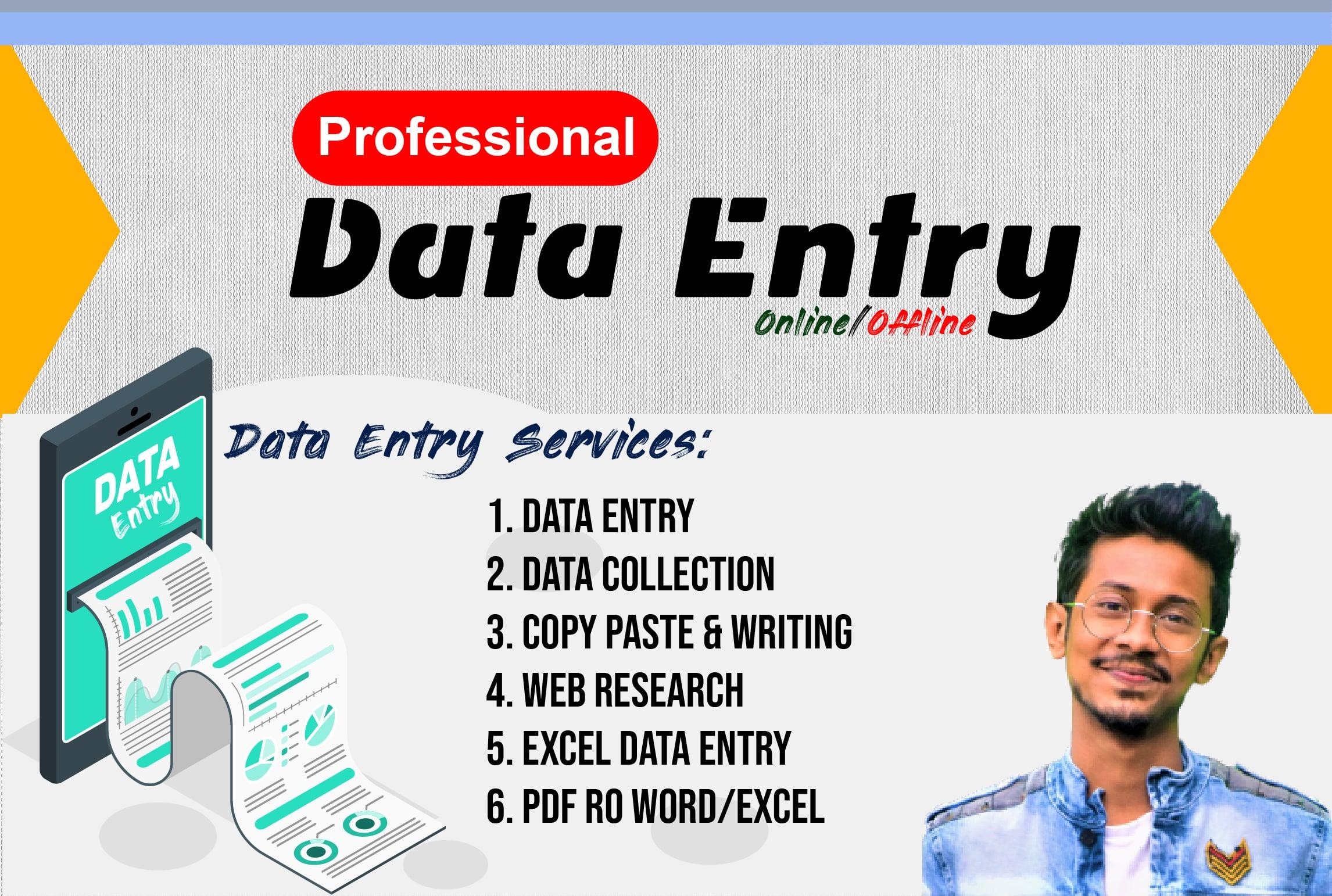 I will do perfect Data Entry, Copy Paste & Web Research 