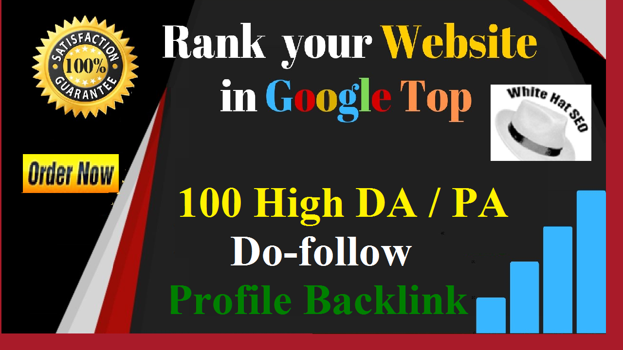 I will manually create 100 Pr9, DR > 50 High authority do-follow profile backlinks