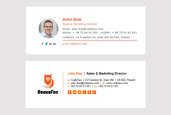 I will create a clickable modern HTML email signature