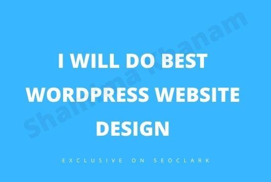 I will do best wordpress website design