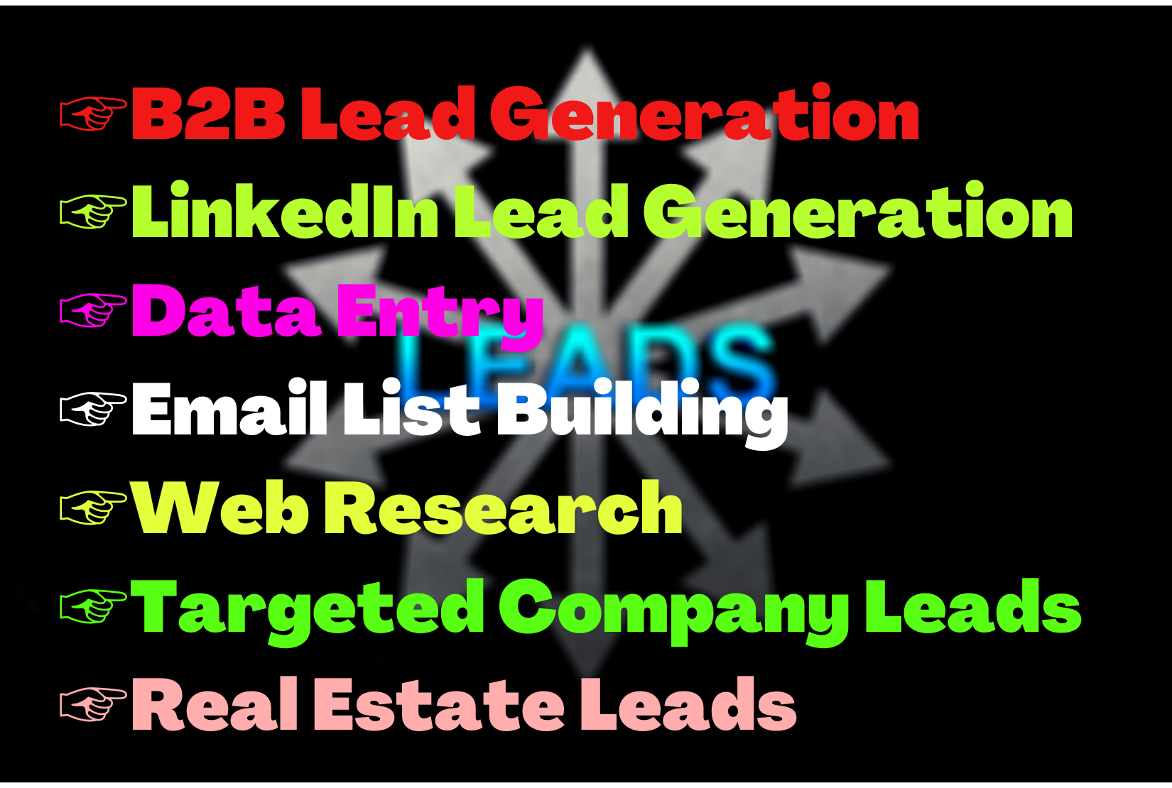 I will do 100 lead generation, your targeted email list, targeted lead collection