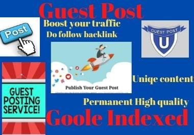 Write and Publish 10 Guest Post on high authority website permanent link building