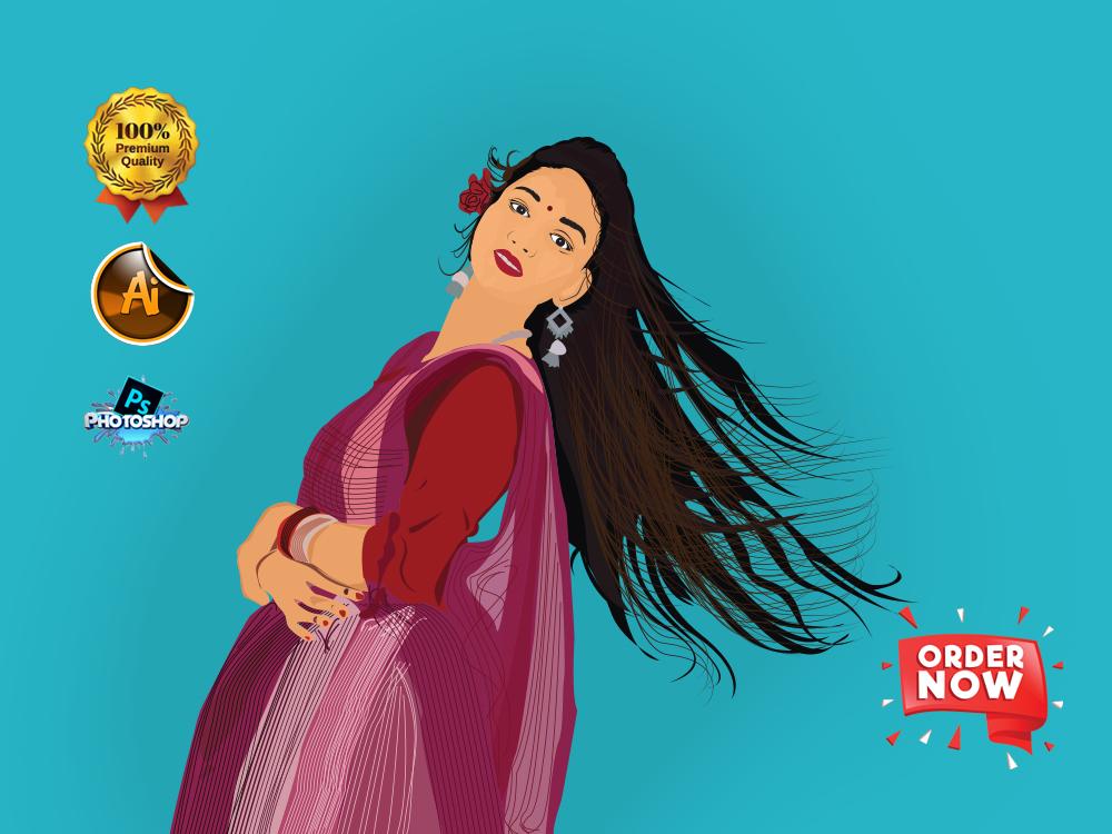 I will create minimal art, vector portrait art and detail professional illustration