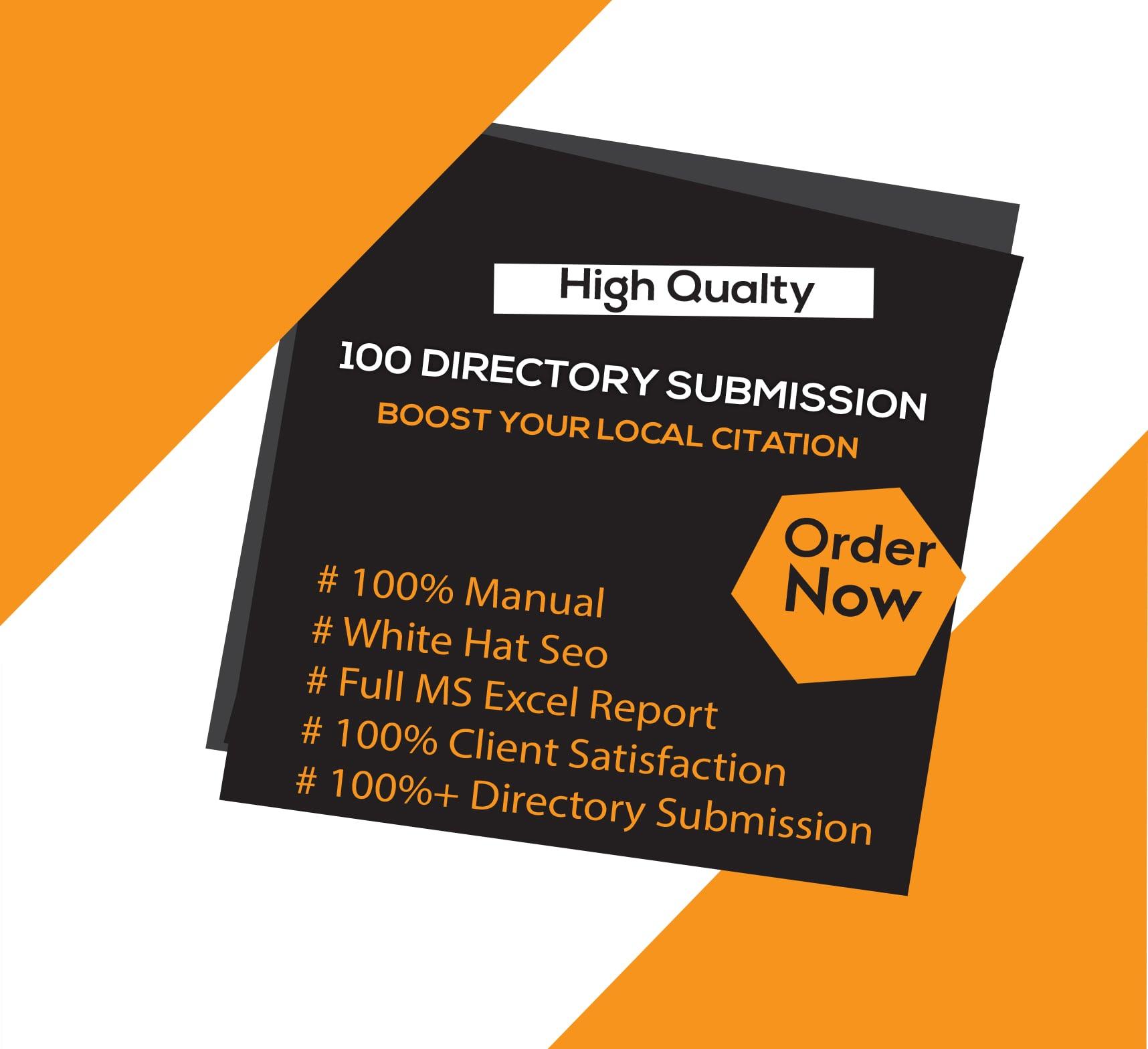 I will manually create 100 high authority directory submission backlinks