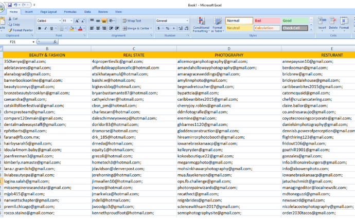 I Will Provide a Niche Targeted Verified Email List for Your Business