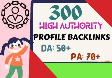 I will do follow 300 high domain authority SEO profile backlinks