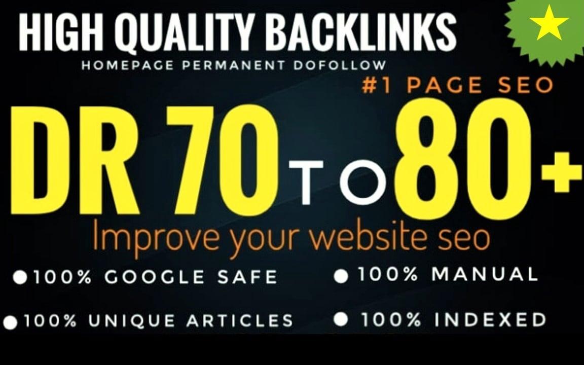 I will make 40 high quality DR 50 to 70plus manual seo dofollow backlinks