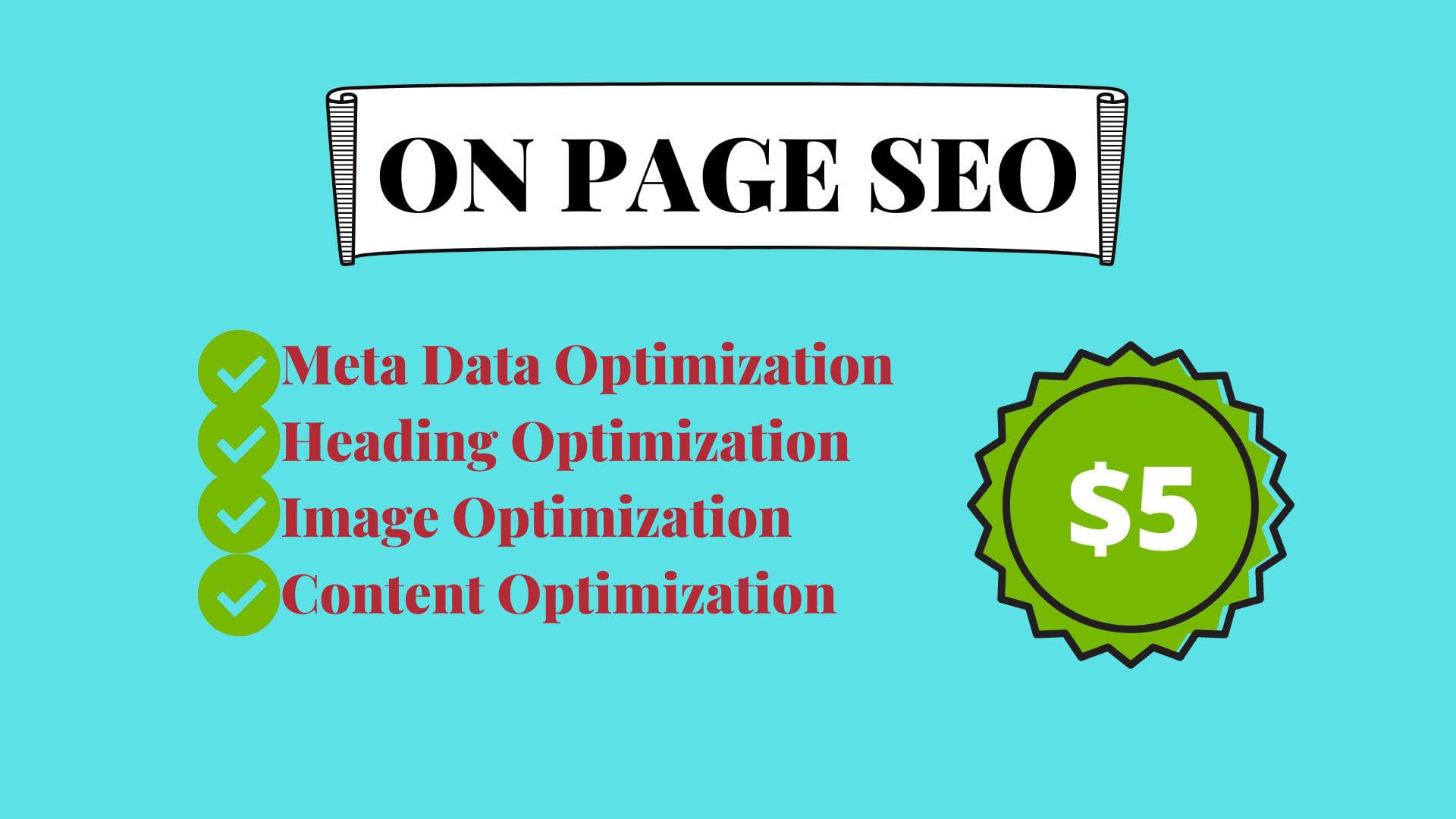 I will do on page SEO optimization