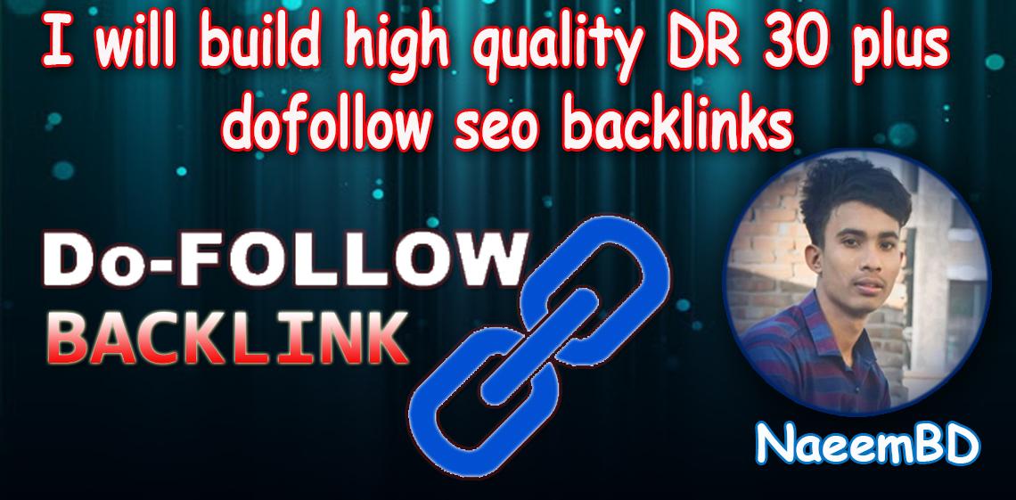 I will build high quality DR 30 plus dofollow seo backlinks