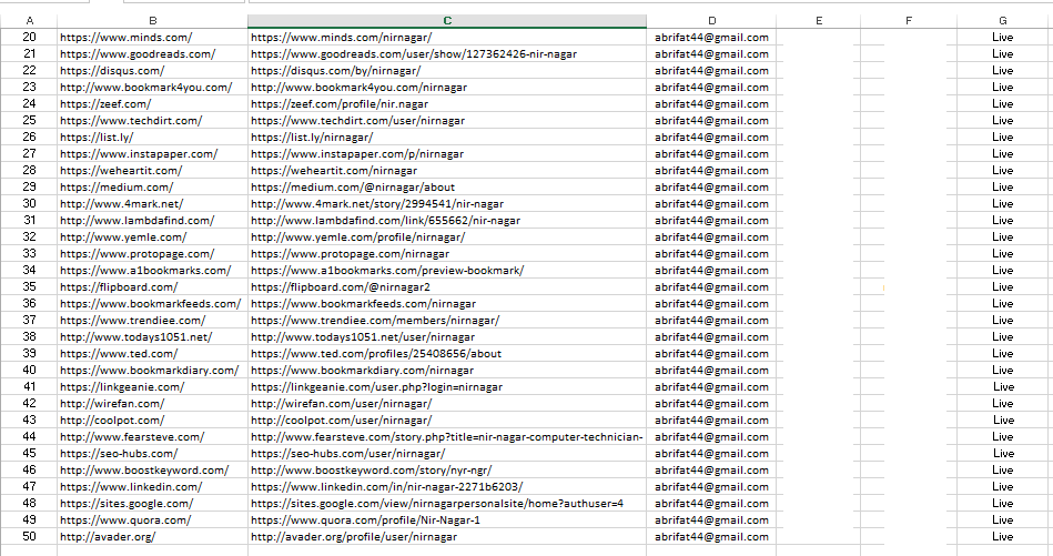 Do 50 Social Bookmarking Backlinks Manually