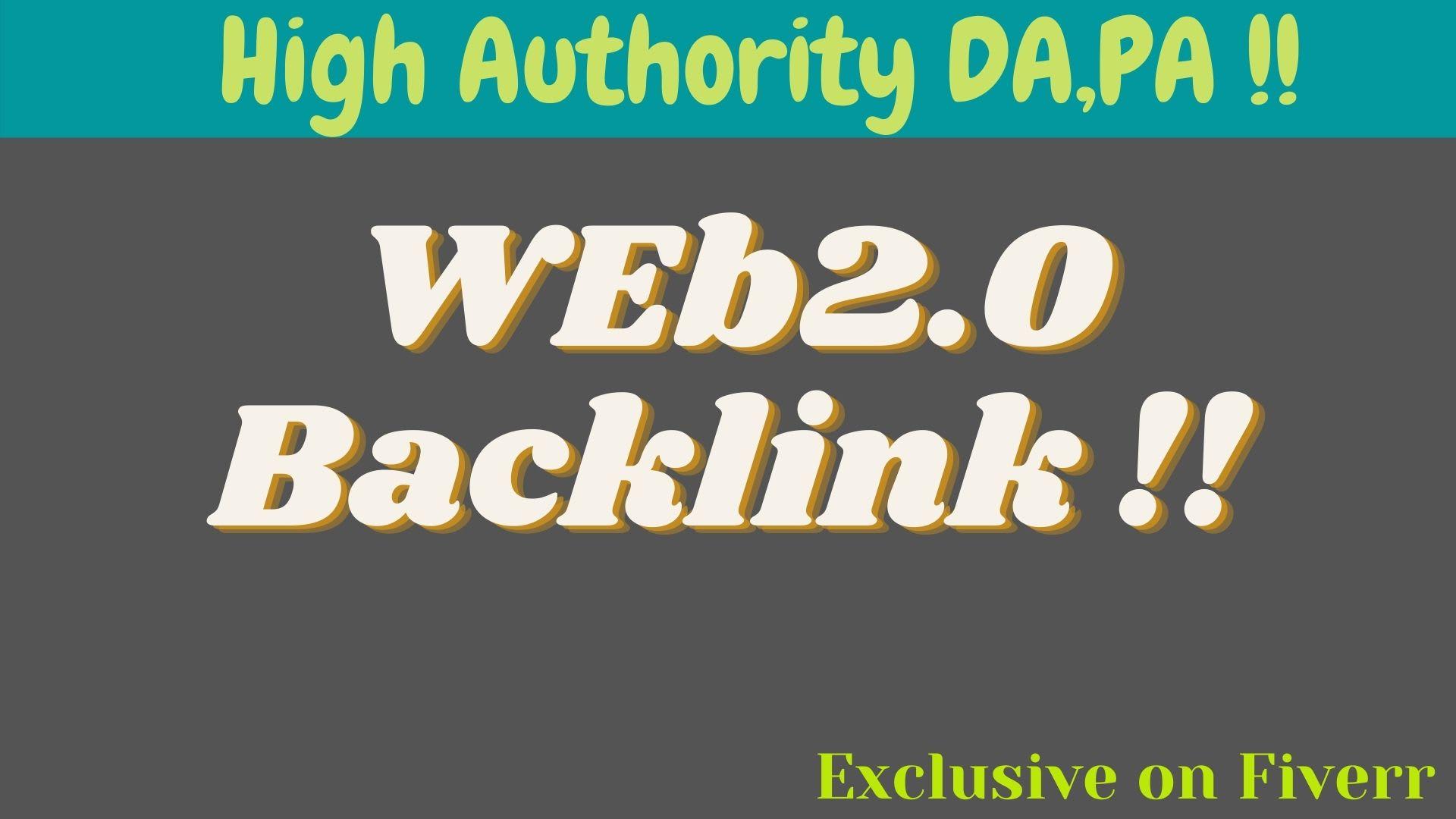 I will provide high quality web2 0 backlink