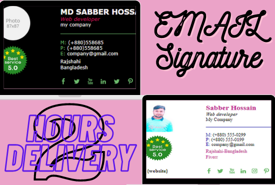 I will design professional eye catching clickable HTML email signature