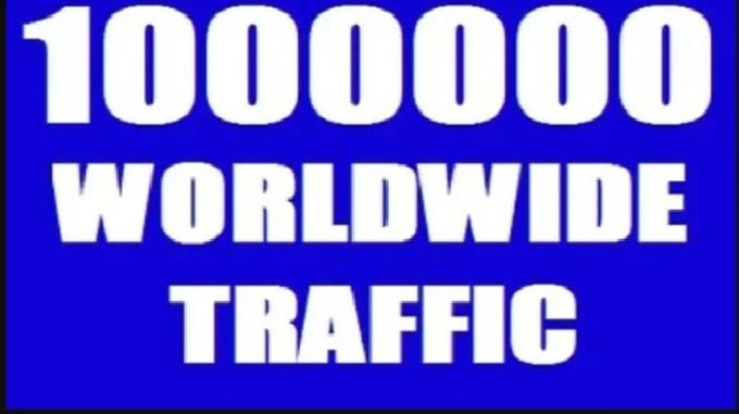 I will send real 1 million web traffic worldwide for 1 month