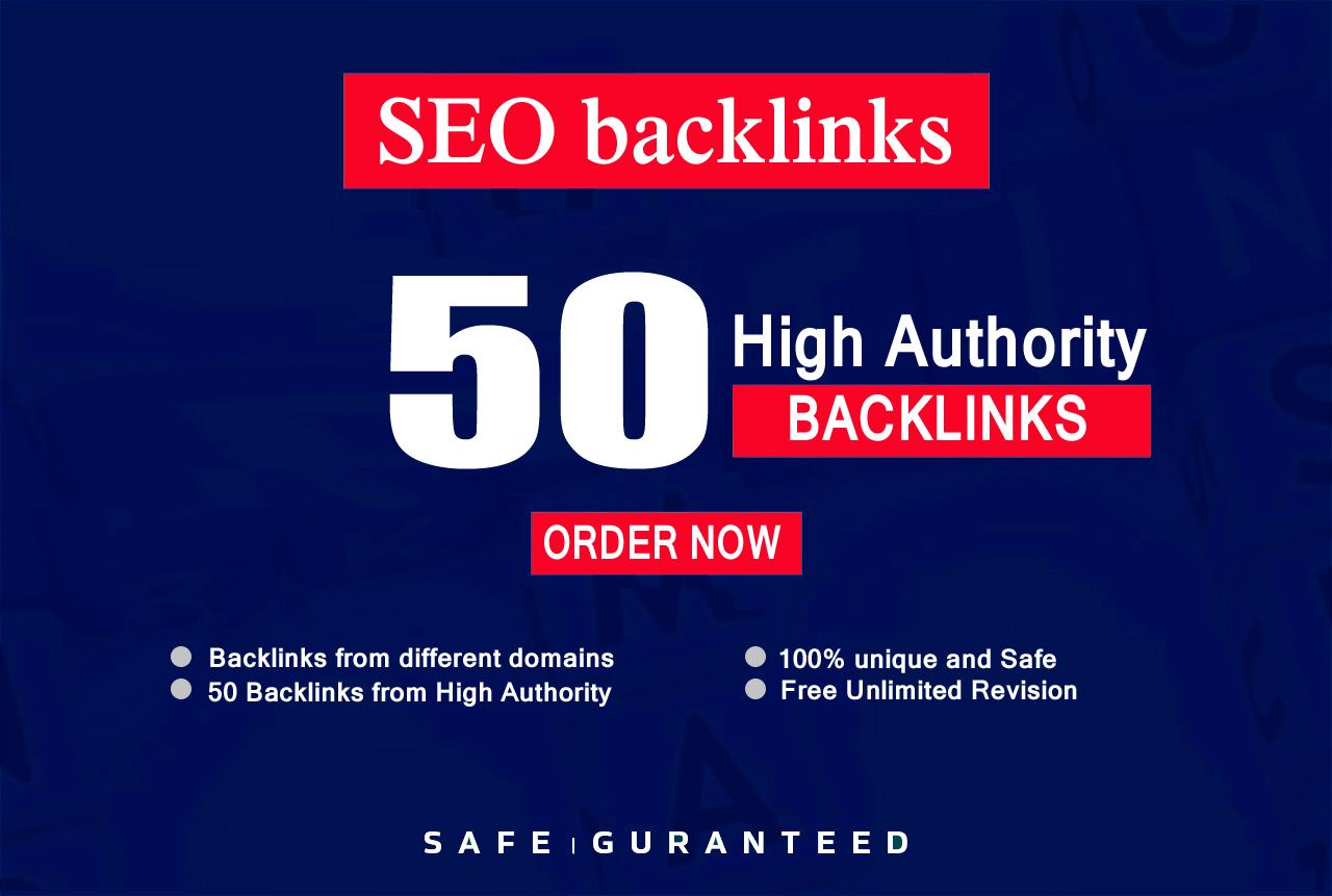 I make a High Quality 50 manually backlinks and using DA 90+ spam score under 10% 