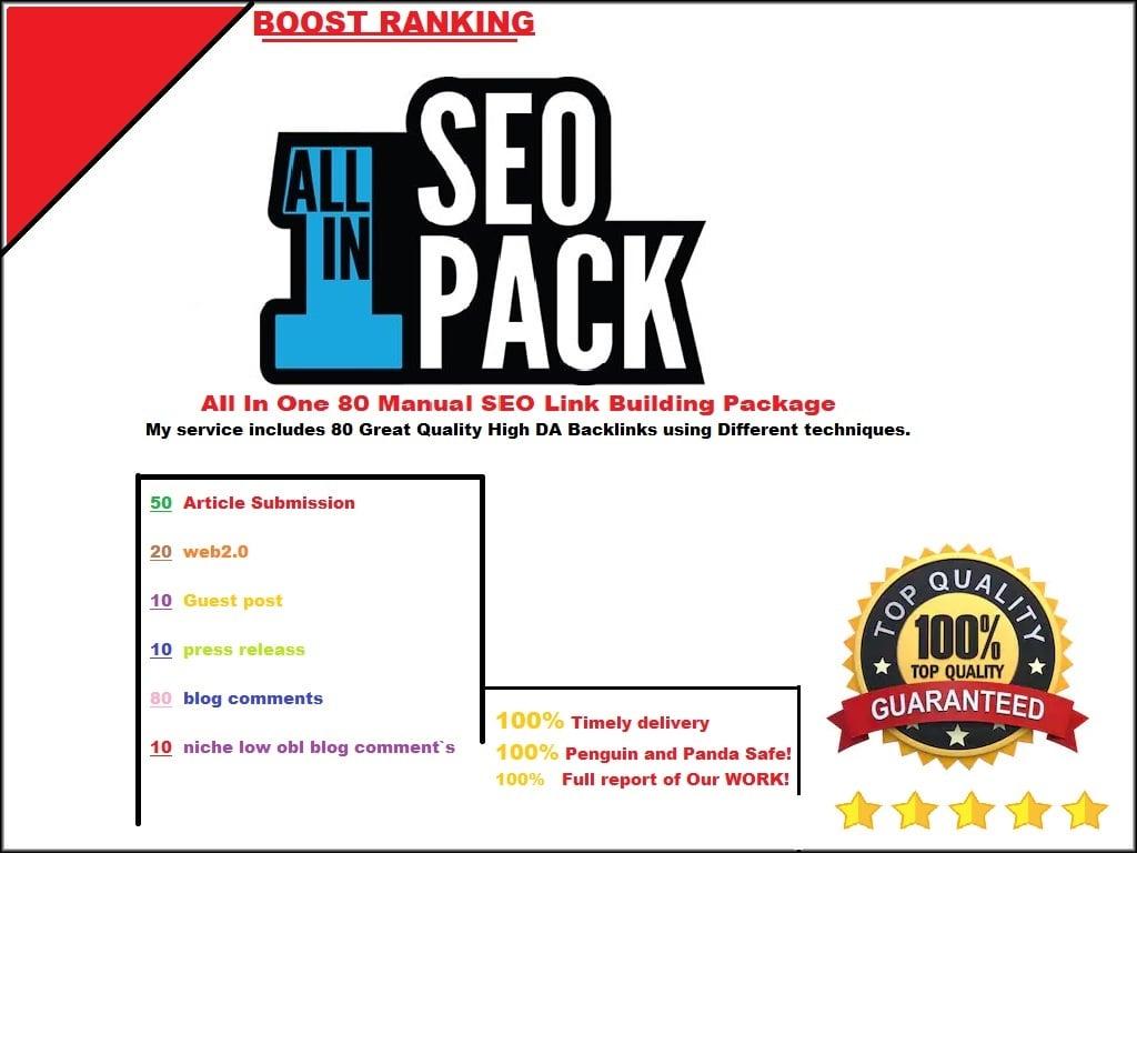 I make a All In One 180 Manual SEO Link Building Package