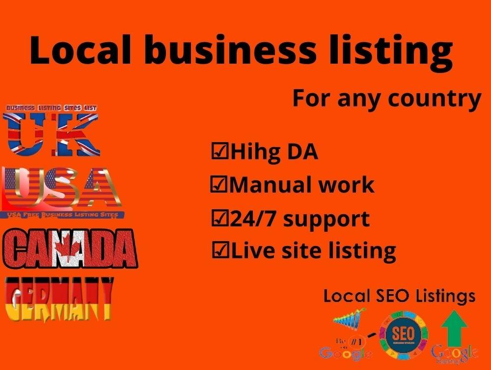 I will create 200 Manually local business listing for any country