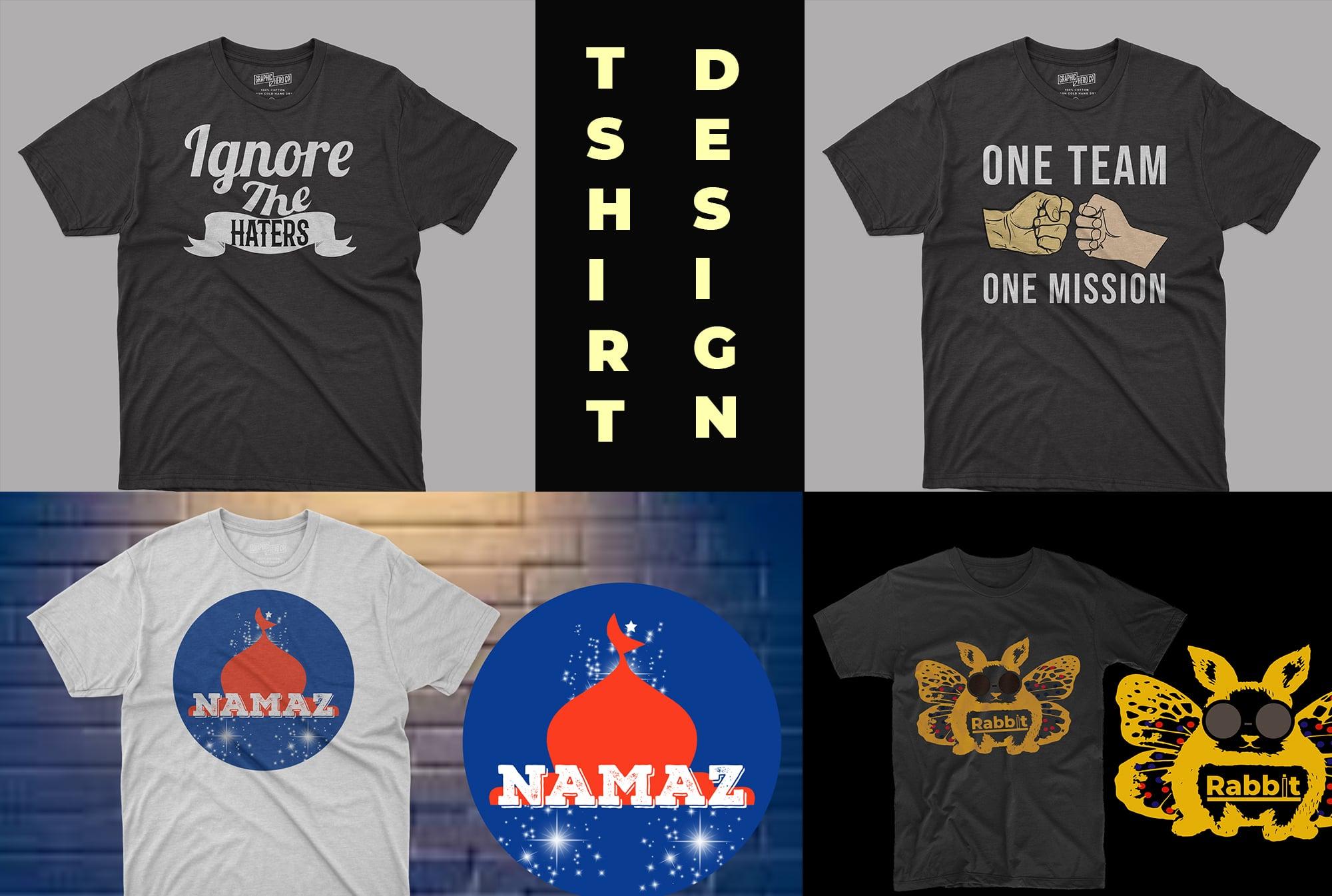 I will create illustrations and typography t shirt design