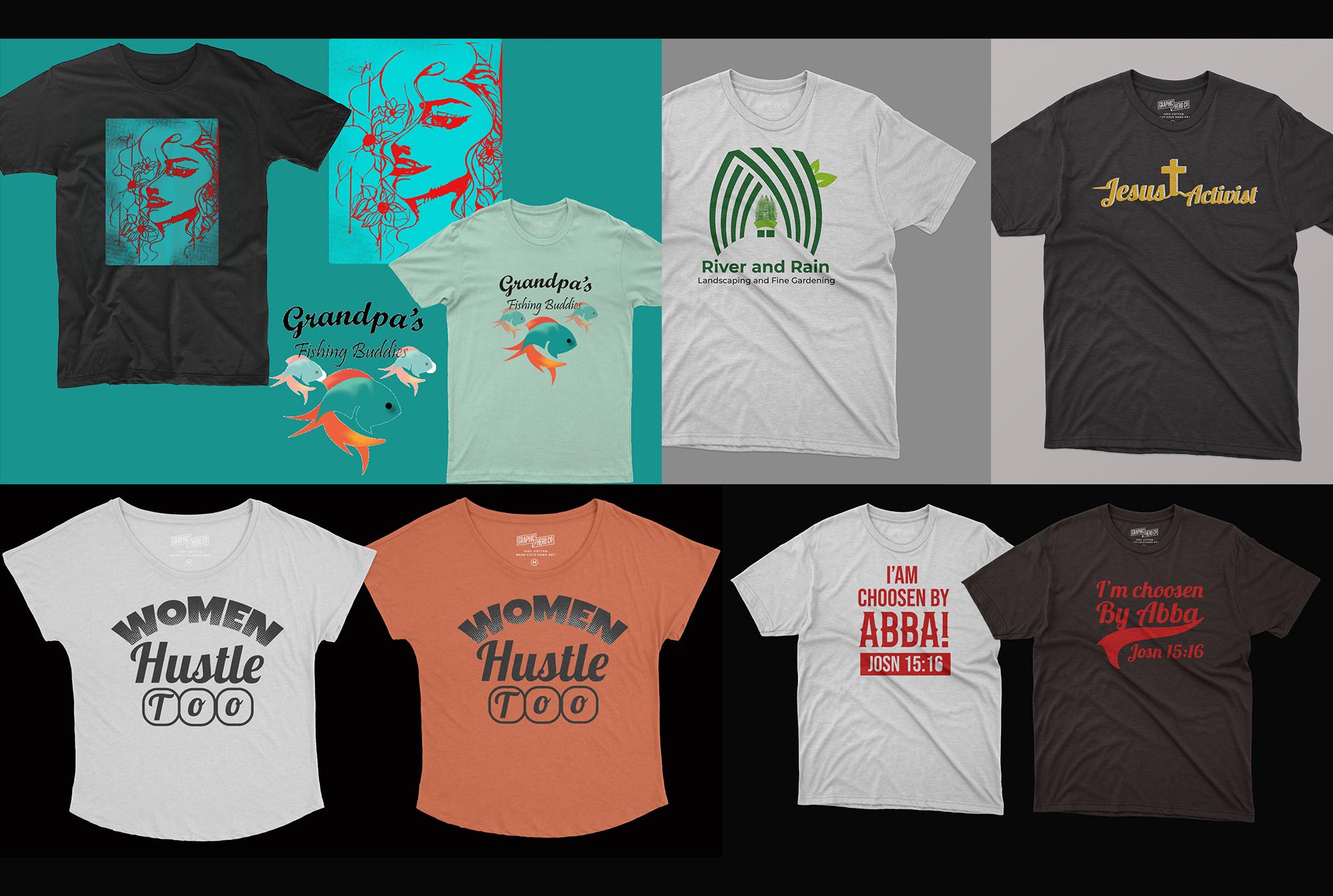 I will create illustrations and typography t shirt design