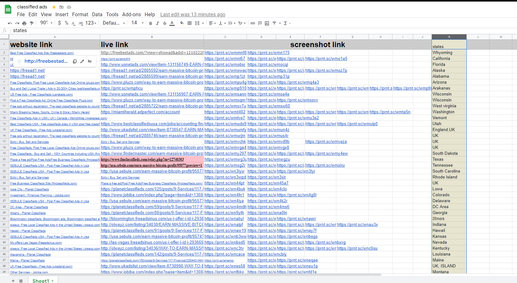 I will provide live guaranteed classified ad posting in USA sites