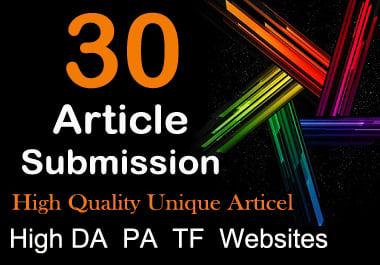 Publish 30 Best Article Submission Backlinks The Top Google Ranking